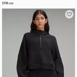 Black Women's lululemon Scuba Half Zip Semi Cropped Hoodie